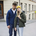 Gewatteerde softshell jas met capuchon