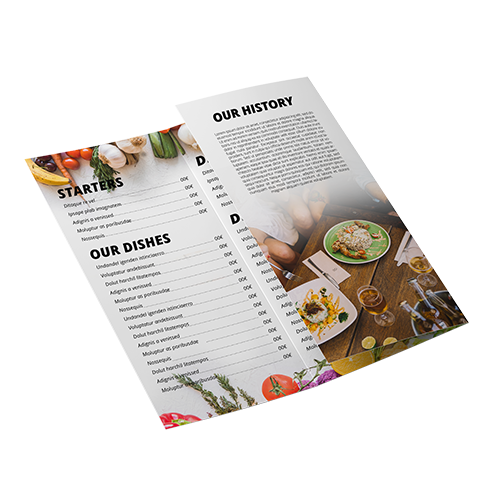Wikkelvouw menukaarten Wikkelvouw menukaarten