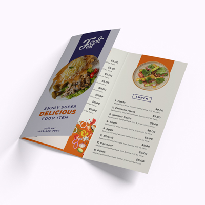 Wikkelvouw menukaarten 